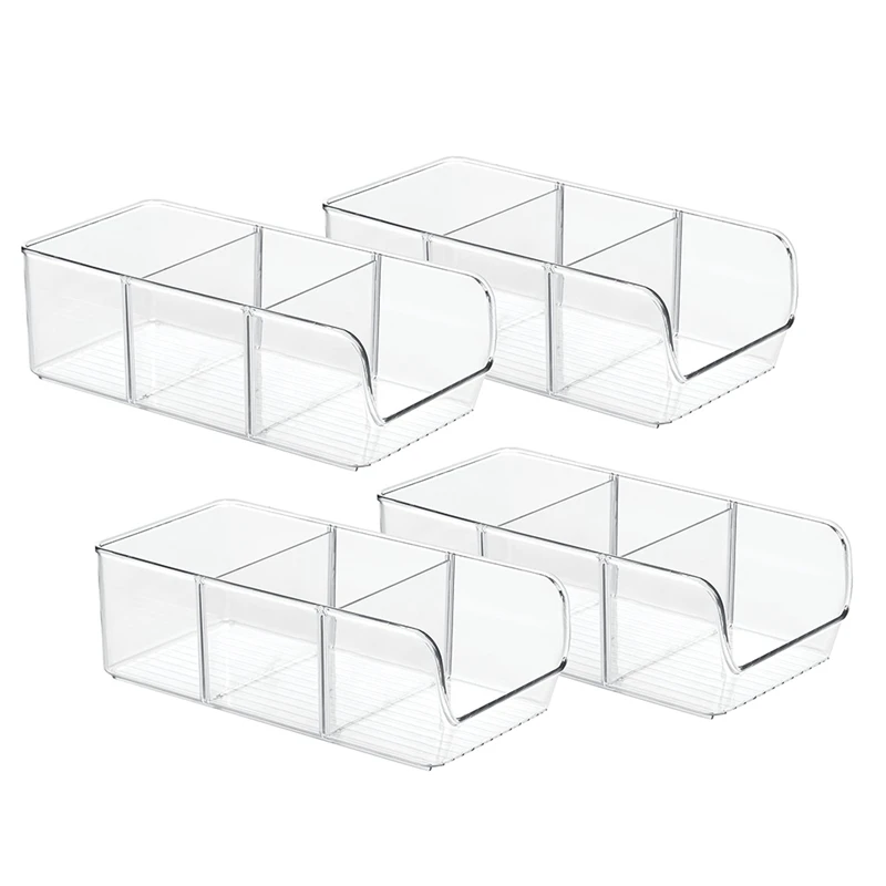 

Adjustable Snack Organizer Bins For Cabinet & Pantry Organization And Storage Clear Plastic Storage Bins For Kitchen