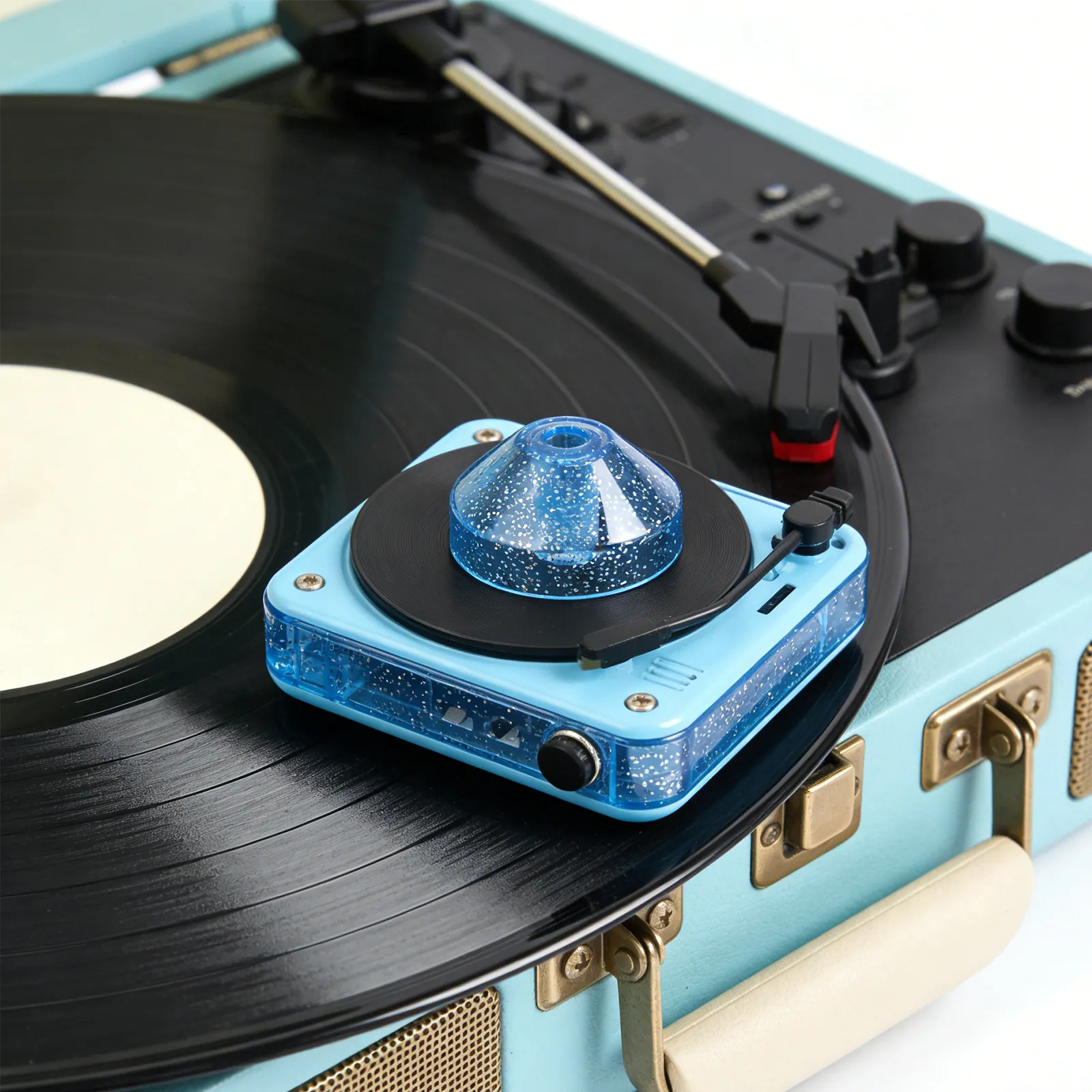 

7 Inch Vinyl Record Adapter 45Rpm Plastic Dome Insert Blue Turntable Accessory Retro Record Player Parts Sound Preservation