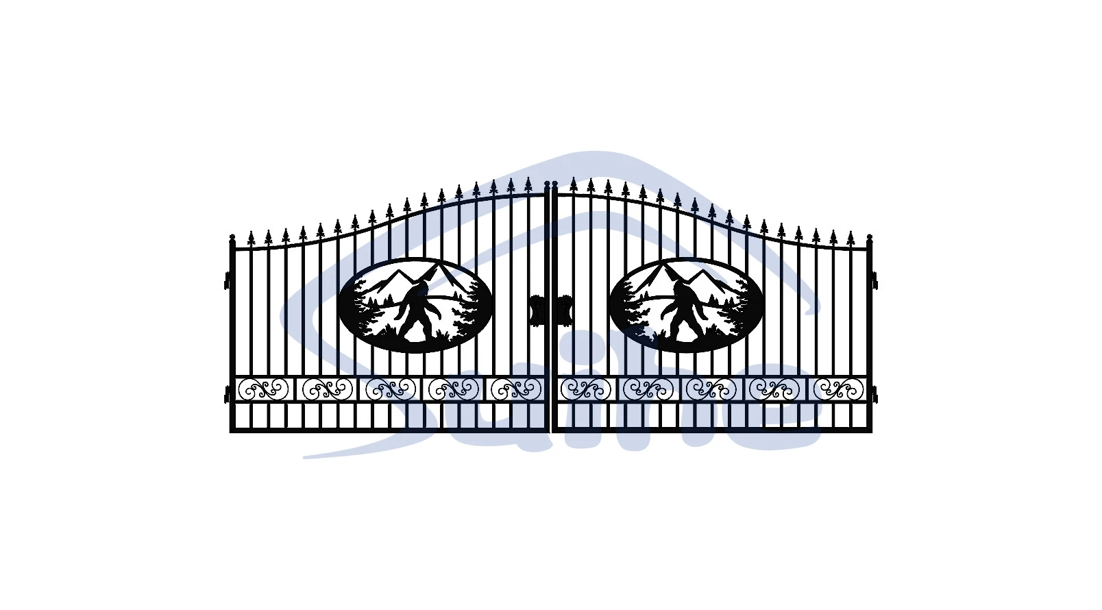 Customization Hot Galvanized Wrought Iron Gates for Villa Manufacturers Entrance Garden Driveway Gate