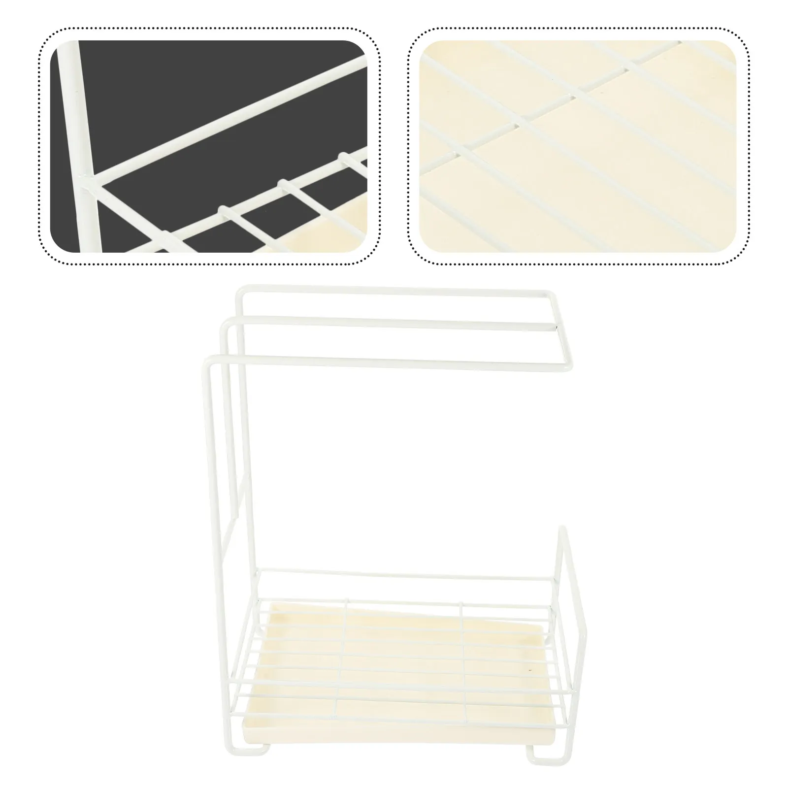 No Drill Wall Mounted Sponge Holder Sink Draining Rack Heavy Duty Carbon Steel Kitchen Drain Basket with Rod for Dish Sponge and