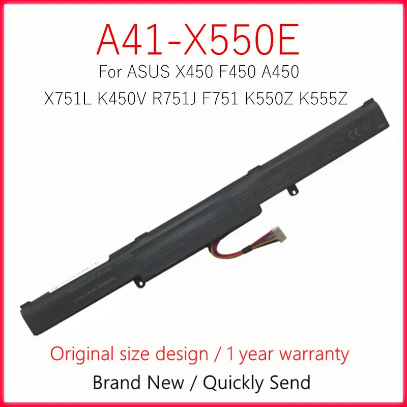 

Laptop Battery For ASUS X751L X751LA X751M K751L R751J R752L F751 F751L F751M K550Z K550D K555Z K555ZE D451V D451E P750L