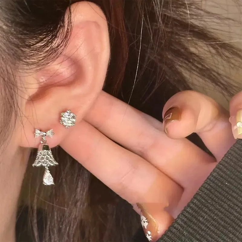 1 قطعة لطيف الكرتون الحلو فتاة الأذن الكفة التيتانيوم الصلب القط Bowknot أقراط موضة تنوعا الصغيرة العصرية النساء الأذن مجوهرات #6