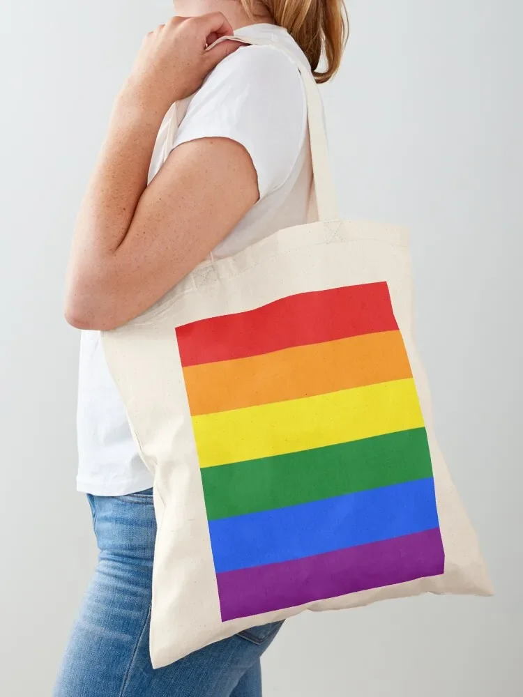 

Rainbow Flag LGBT Flag Tote Bag Canvas stote bag woman shopping bag cloth woman Lady bags
