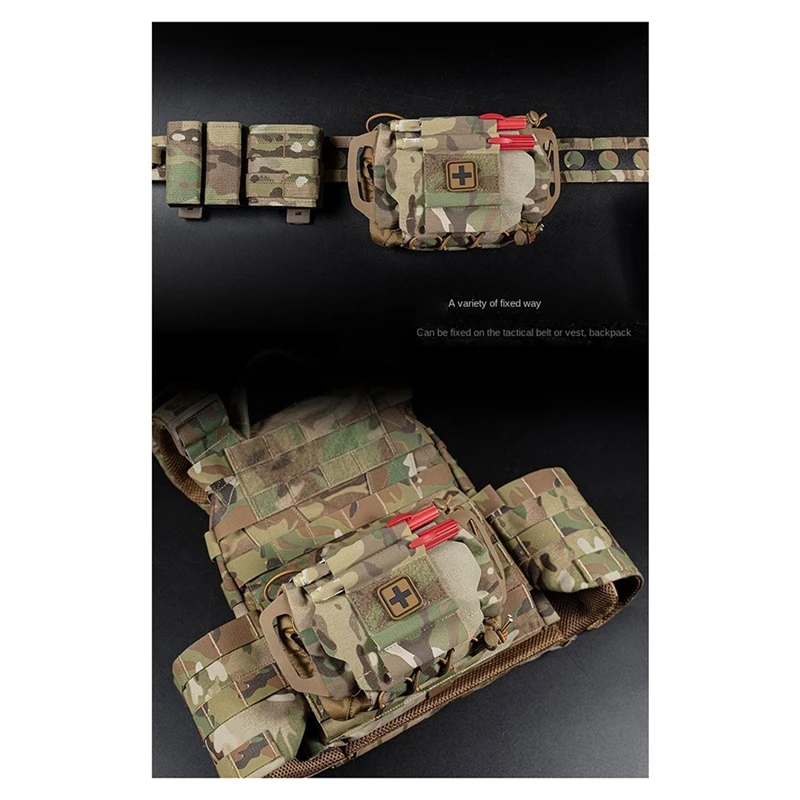 Quick Deployment Kit Outdoor Quick Pull Medical Kit Outdoor Hunting Camping Emergency Survival Kit Dark Camouflage-A51M