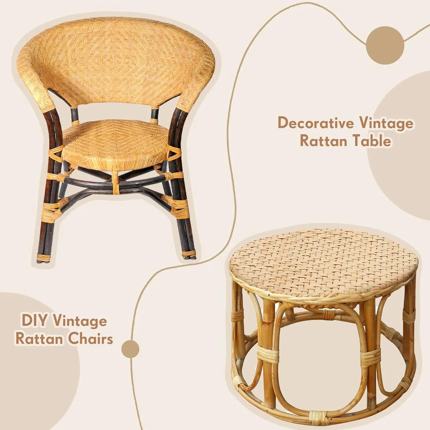 35-55cm Breite Natürliches Rattan-Rollgewebe, Großformatiges Flechtmaterial 5,5-7,5 m Rattanrohr Rattanstoff für Schranktüren – Detail 2