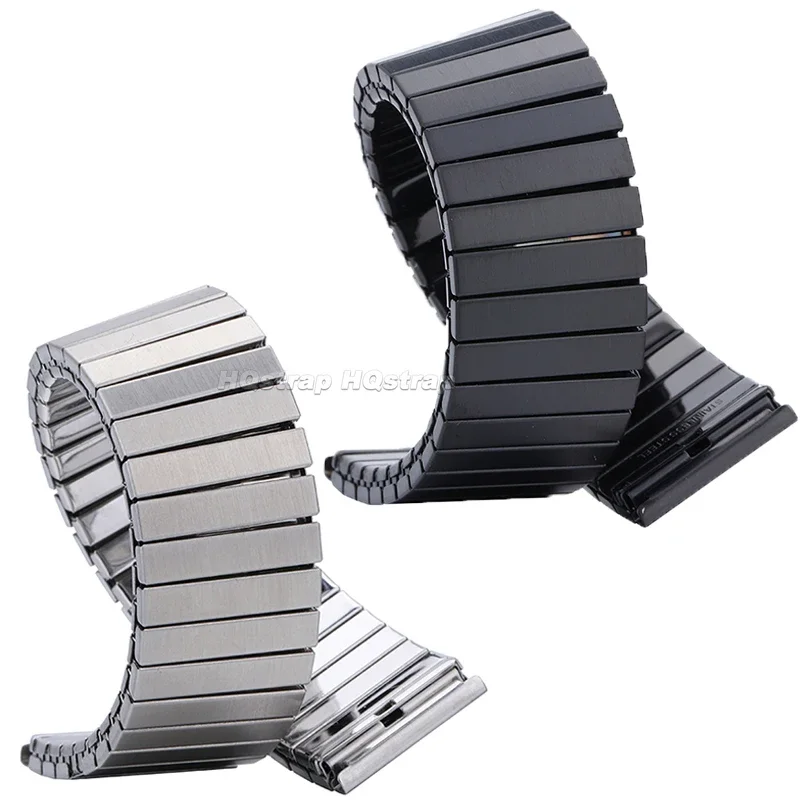 Elastic Stretch Strap 14mm 16mm 18mm 20mm 22mm Stainless Steel Watch Band Metal Bracelet Expansion Wristband Replacement Belt