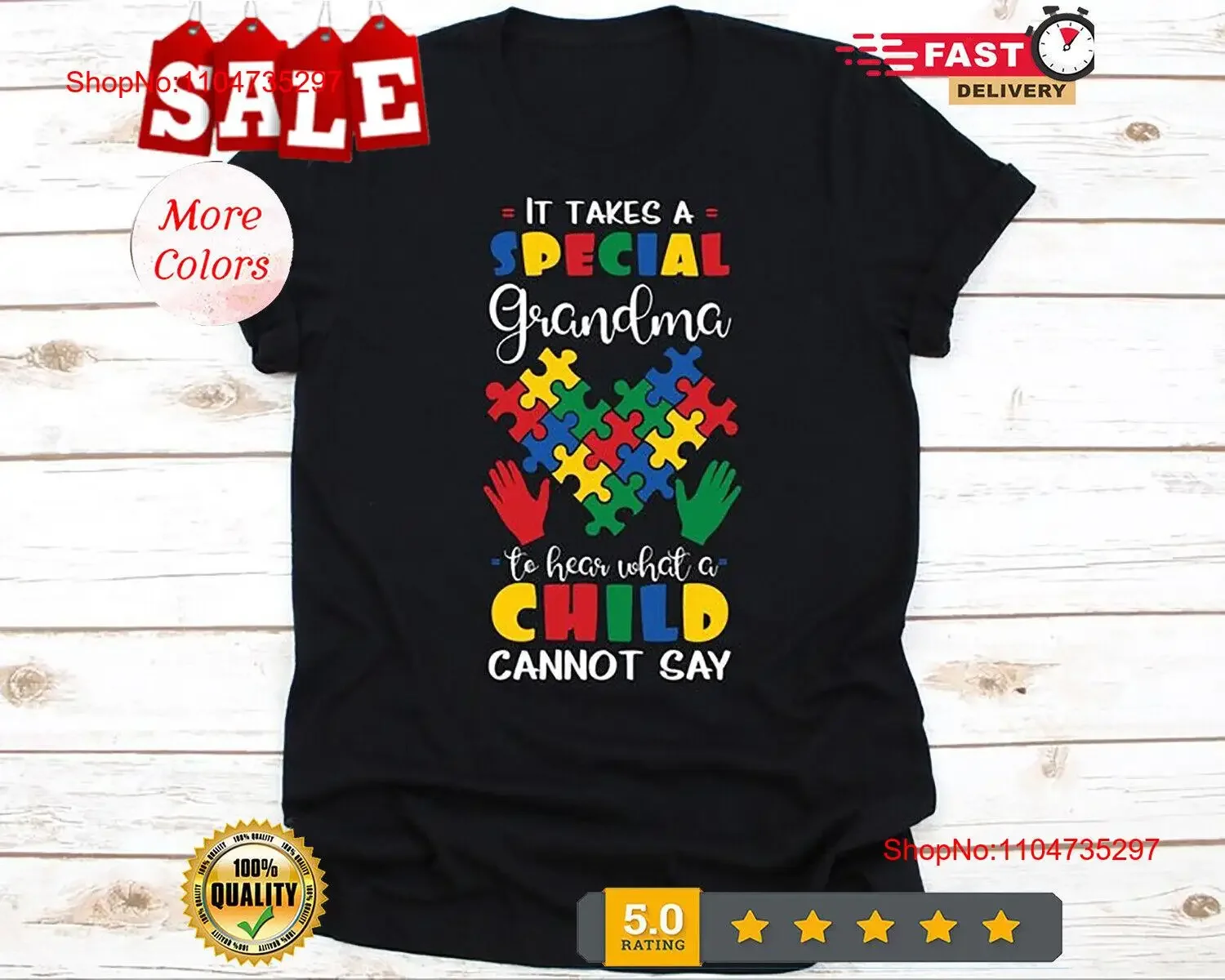 Il faut une grand-mère spéciale t-shirt sensibilisation à l'autisme Puzzle Piec vintage lavé confortable doux streetwear graphique élégant