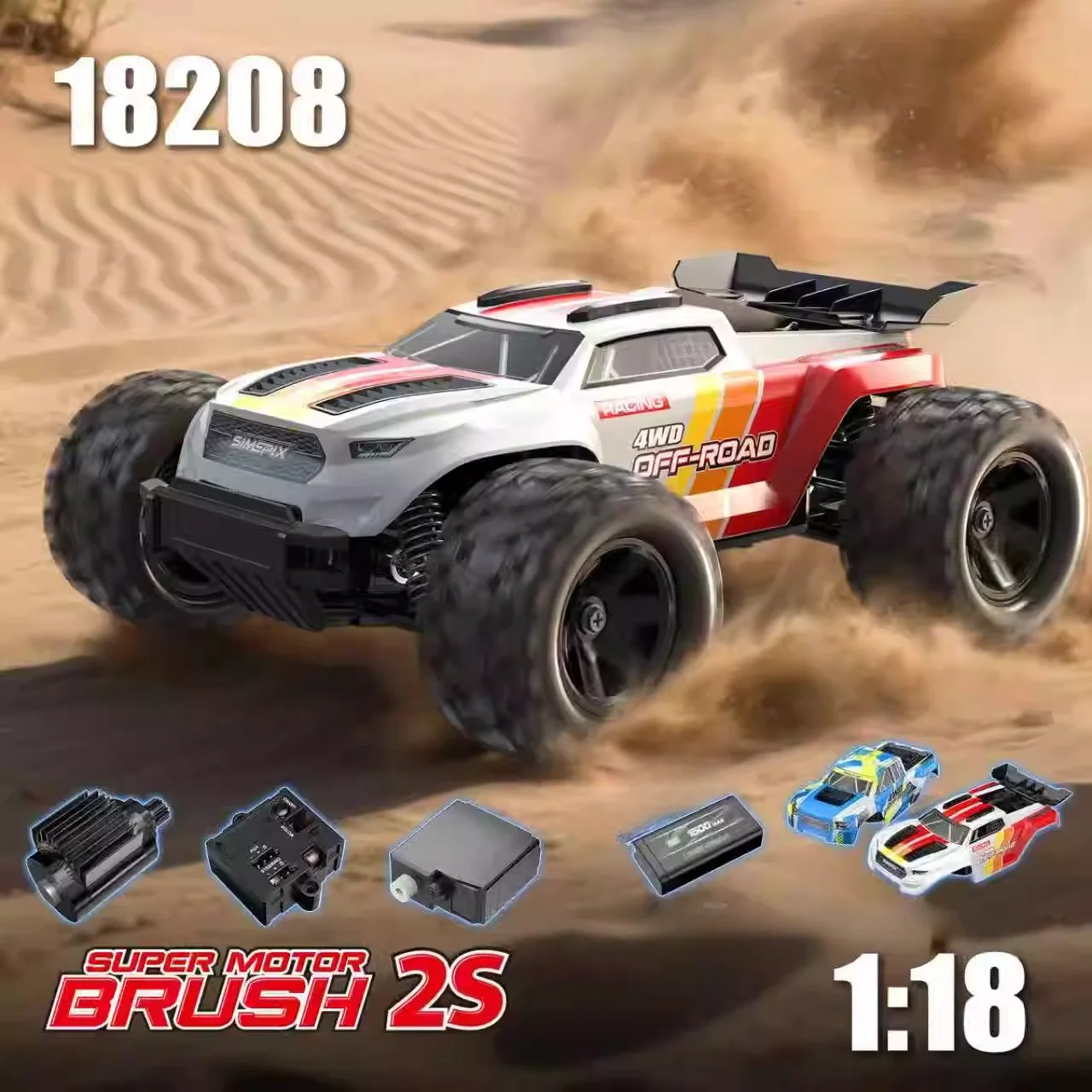 MJX HYPER GO 1/18 Mini Monster 18208 عالية السرعة RC سيارة مزدوجة شل على الطرق الوعرة شاحنة كبيرة RTR الصبي لعبة السيارة