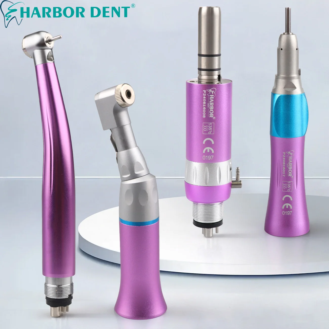 

1PC Dental Low Speed Handpiece LED High speed Three way water spray Teeth Cleaning Equipment Stright Angle 2/4 Hole Air Turbine