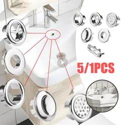 5/1 stücke waschbecken loch überlauf abdeckung für küche badezimmer waschbecken dekoration wannen ablauf abdeckung waschbecken waschbecken runder überlauf rings topfen