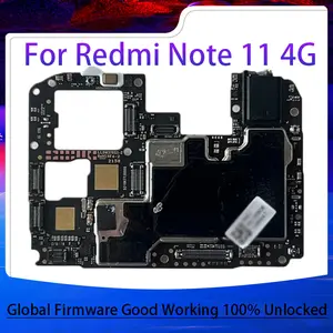 Bilashmart Motherboards Redmi Note 11 4G Version 100% Unlocked Mainboard Global Version Logic Board 64GB 128GB ROM With MIUI System