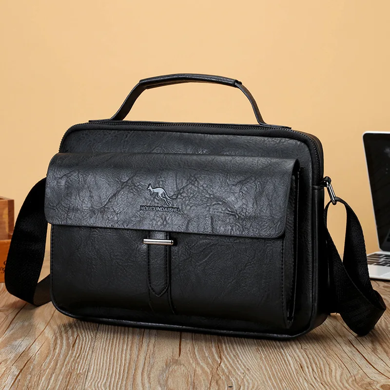 Luxury Brand Men's designer bag Vintage Shoulder Bag PU Leather Messenger Bag Fashion Crossbody Bag Male Handbag For IPAD