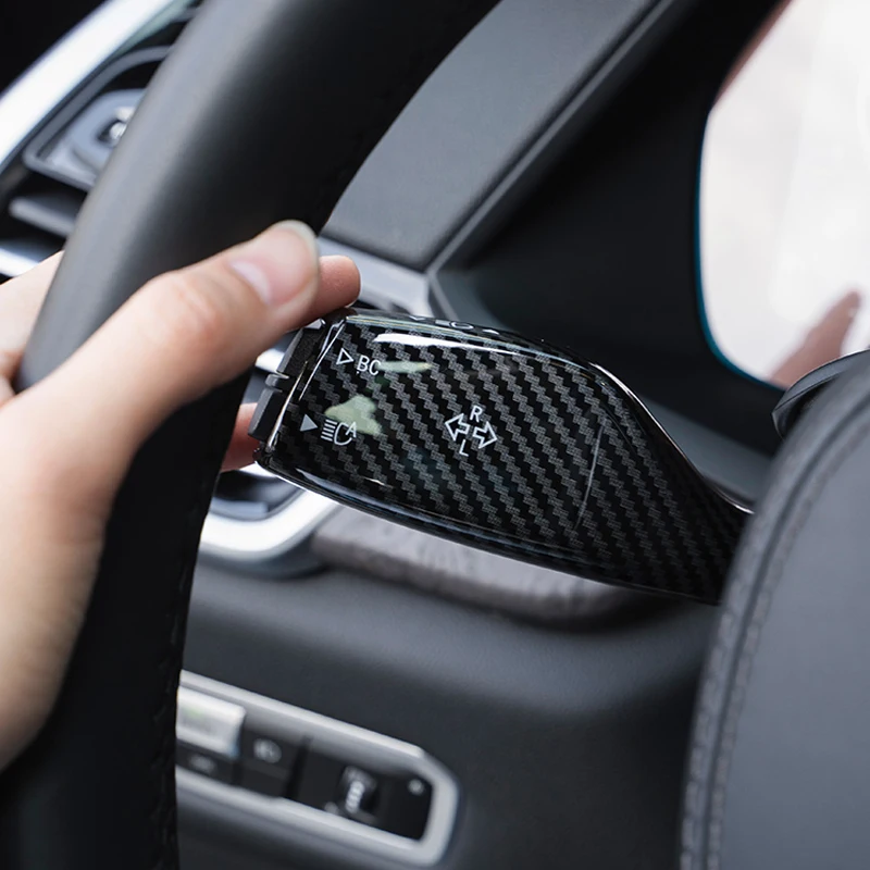 ABS Carbon Fiber Car Interior Turn Signal Windshield Wiper Lever Switch Trim Cover For BMW 3 series 5 series 7 series X1X3X4X5