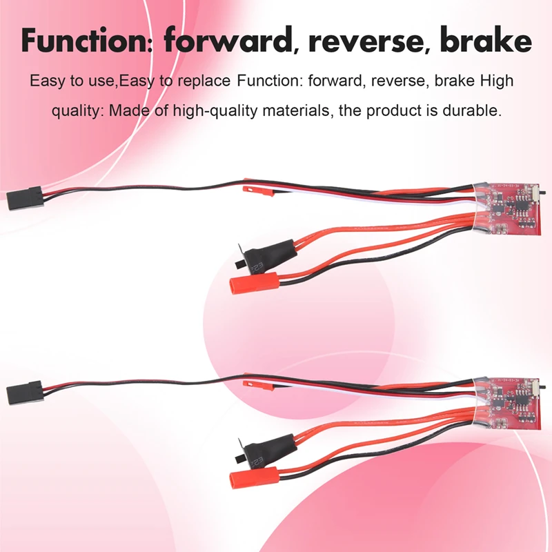 Controlador de velocidad del Motor de doble vía para coche de control remoto, dispositivo con cepillo de freno inverso hacia adelante, 30A ESC, para tanque de barco, 1/16, 1/18, 1/24, 2 piezas