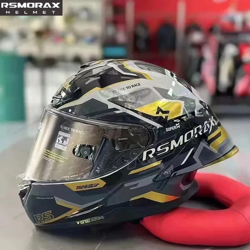 RSMORAX R50 Big Tail Wing All-Season Full-Face Helmet Safety Track Sports Motorcycle Helmet for Men Women Cascos Para Moto