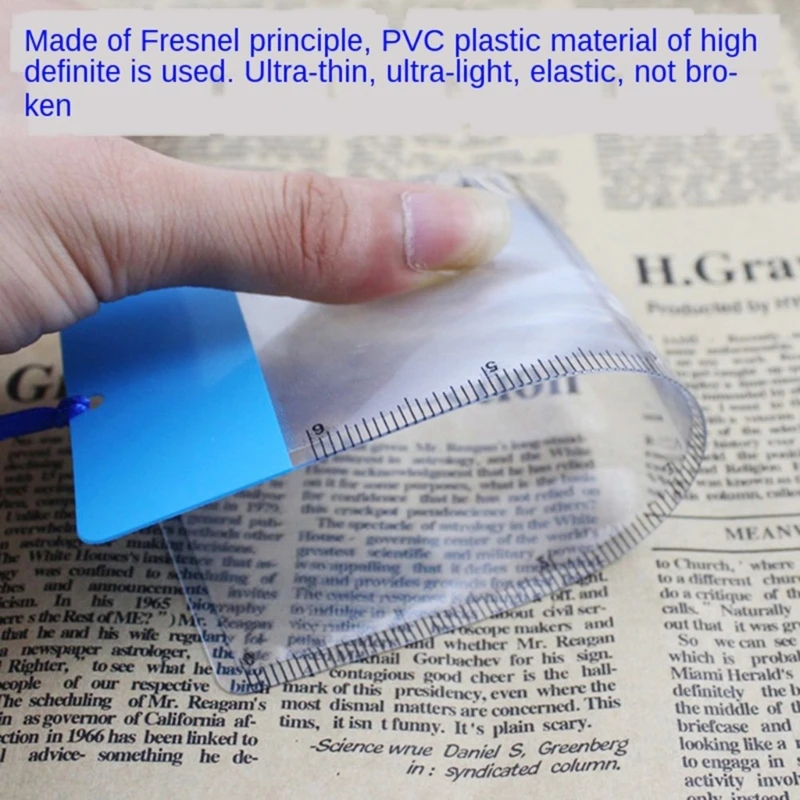 Portable Hand Held Ruler Magnifier Bar with Measuring Scale Acrylic Magnifying Glass Reading Magnifier for Read Map Book