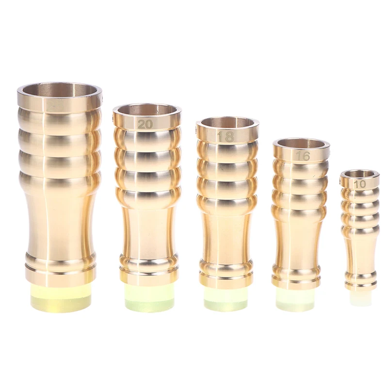 Paquete de 1 punta de bastón de latón acoplada con almohadilla de goma mejorada de agarre para caña de senderismo, revisión de patas de silla, 10/16/18/20/25