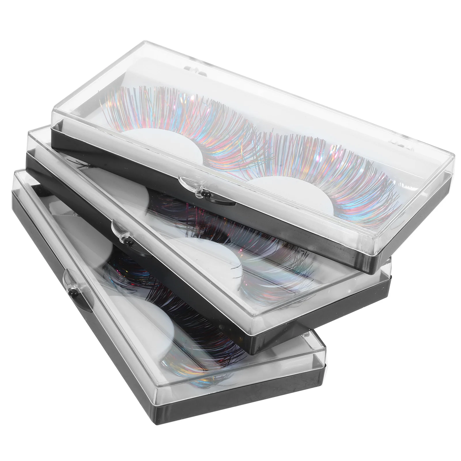 3 أزواج من الرموش المزيفة المصنوعة من الألياف خفيفة الوزن وملونة لمكياج الهالوين وديكور العين #3