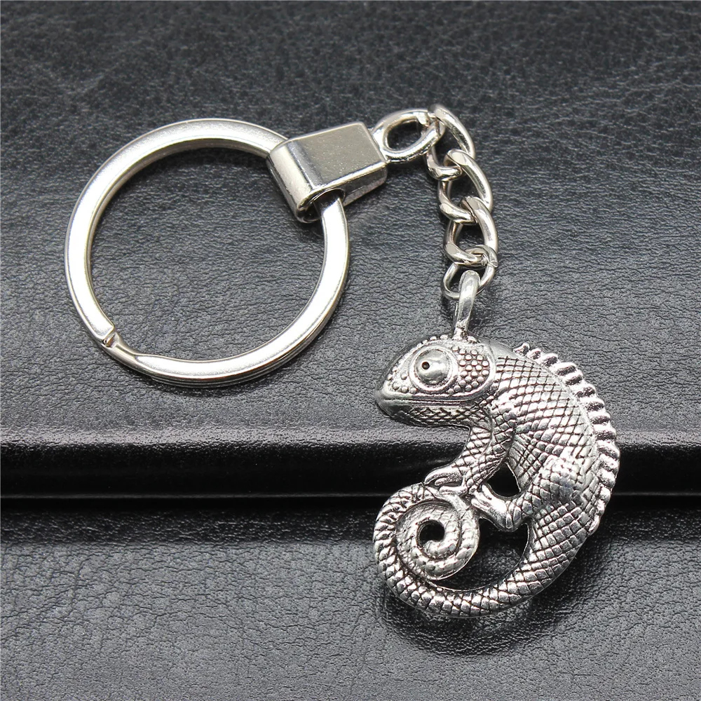 Souvenirs Gift Men Keychain 2 Colors 26x36mm Lizard Pendant Keyring Dropshipping