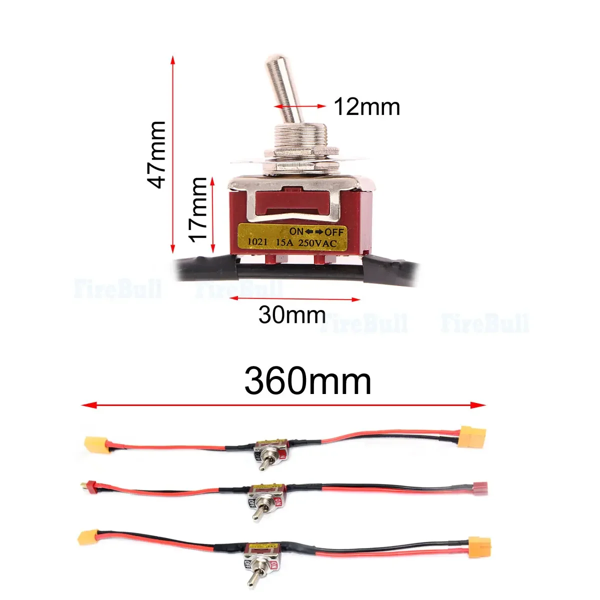 

RC Motor ESC Battery Power ON-OFF 15A Rocker Switch High Load Large Current XT60 XT90 T-Plug for RC Drone Car Boat Airplane FPVB