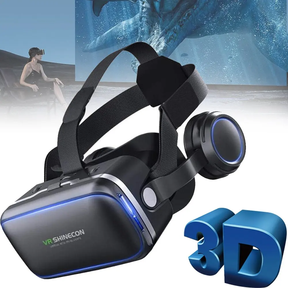 1 ensemble de lunettes VR 3D, adaptées aux écrans de 4,7 à 6 pouces, réalité virtuelle stéréo haute fidélité avec un bon effet d'isolation sonore et une conception ergonomique.