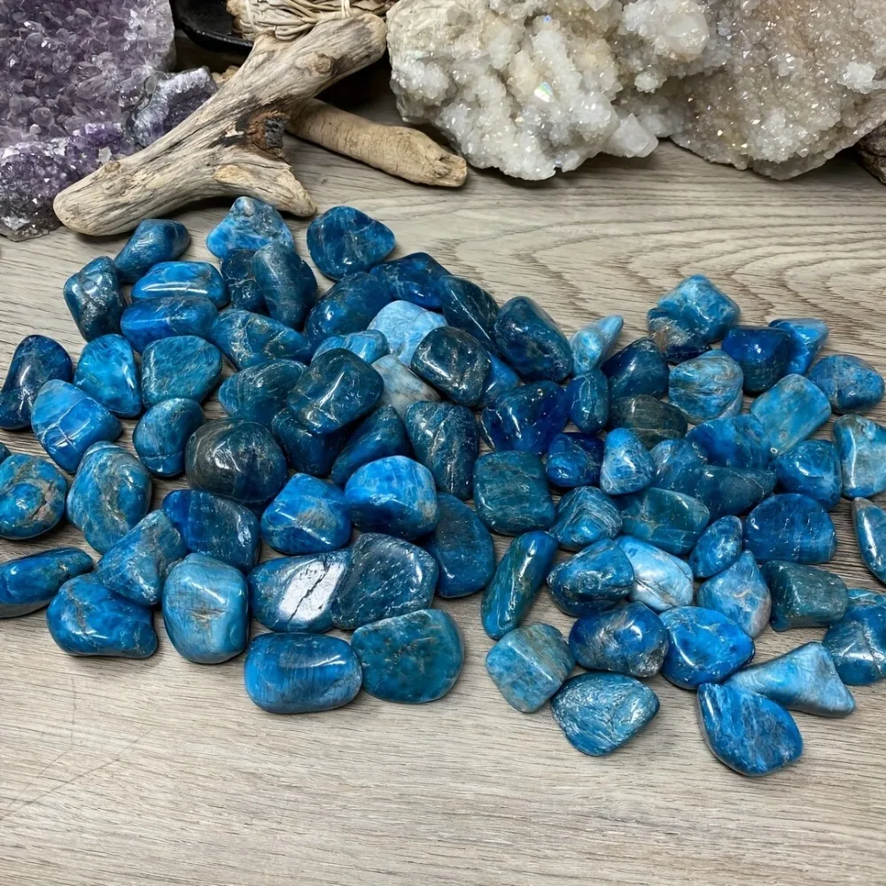 Natural Blue Apatite Crushed Crystal Tumbled Chips  Aquarium Vase Filler Home Decorative Stones Plants Succulents Jewelry Making