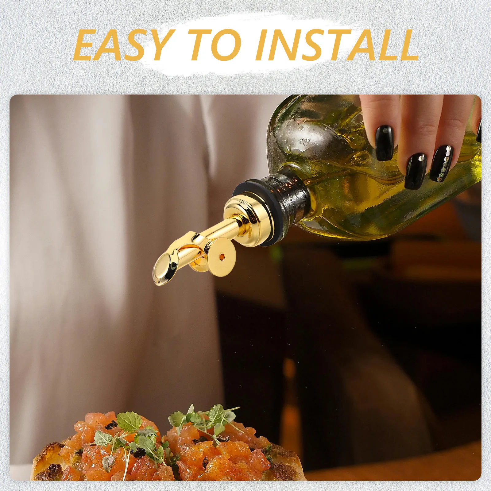 

4Pcs Automatic Liquor Pour Spouts Stainless Steel Oil Bottle Pourers Precise Measured Dispenser for Spirits Olive Oil Vinegar