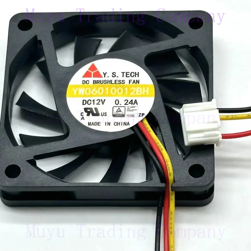 FOR Y.S TECH YW06010012BH DC 12V 0.24A 60x60x10mm 3-Wire Server Cooling Fan