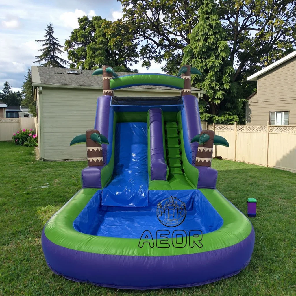 Commercial PVC Inflatable Water Slide Outdoor Backyard Adult Kids Play Dry Wet Inflatable Slide With Pool