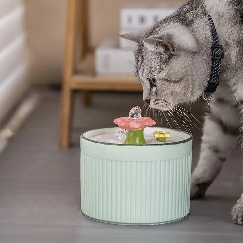 

temperature heating ceramic automatic circulation flowing water pet water dispenser live water filter dispenser