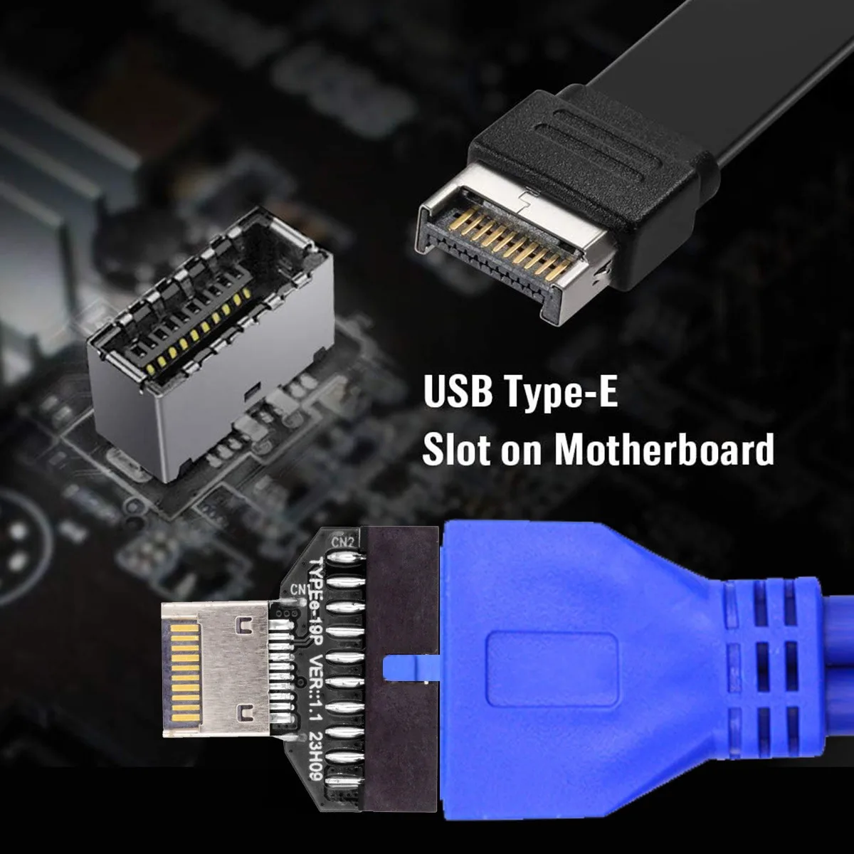 USB 3.2 Gen 2 Connector Type-E Front Panel Header to USB 3.0 20Pin Header Extension Adapter for Desktop Motherboard