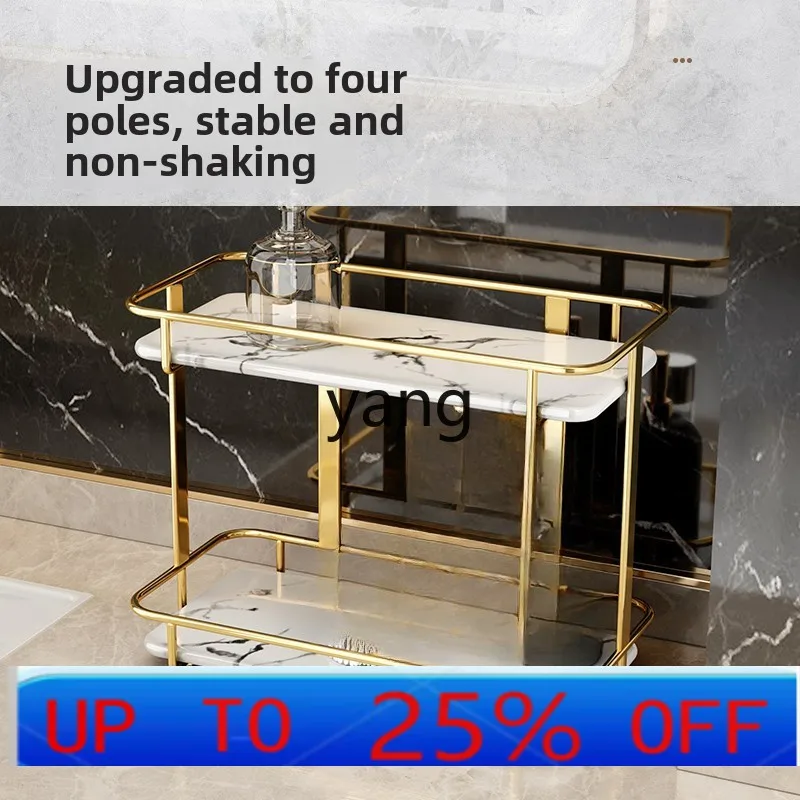 

LTT stainless steel toilet rack cosmetics light luxury countertop bathroom washstand