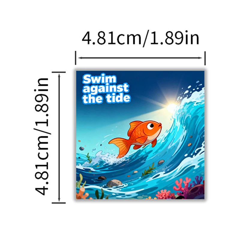 100 قطعة من ملصقات تحفيزية على شكل حيوانات لطيفة من الفينيل مقاومة للماء، شارات تأكيد إيجابية ملهمة لمجلة زجاجة المياه #6