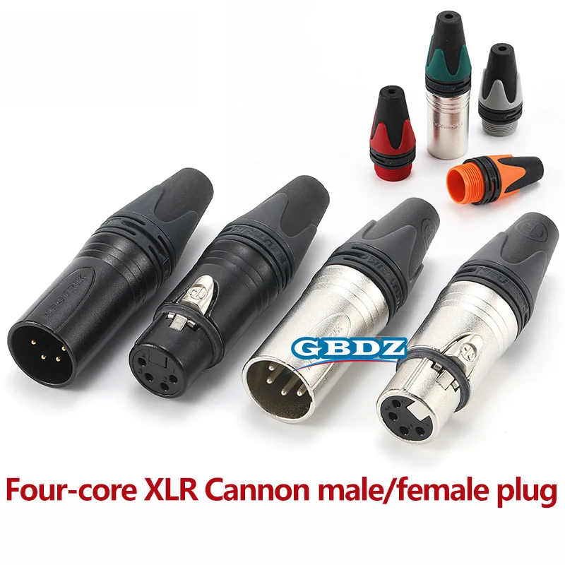 

1-20 Pcs NEUTRIK NC4MXX 4-Core Balanced XLR Male Welding Microphone Audio Cable Connector With Color Ring And Tail Sleeve