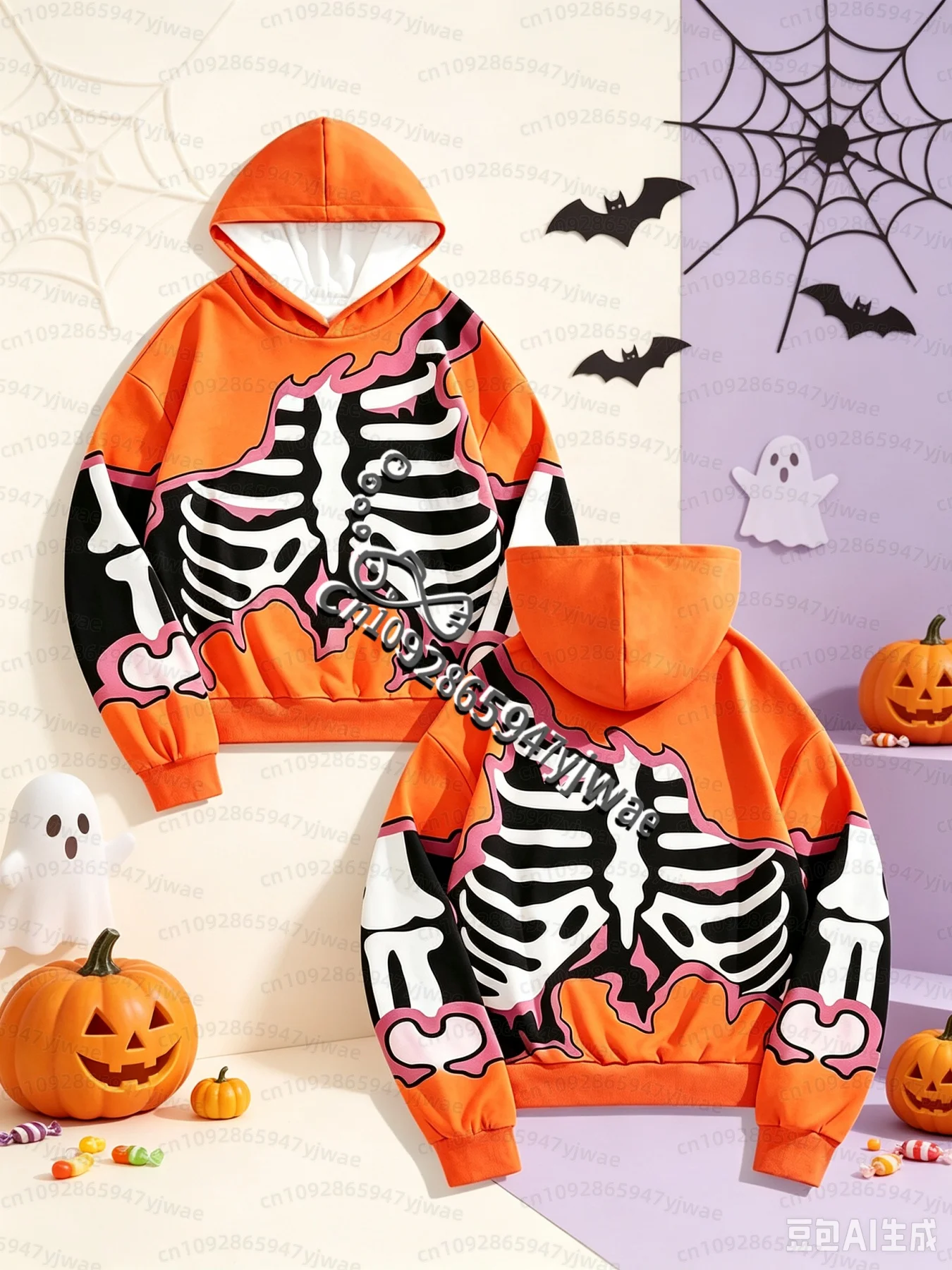 26 Winter Men Halloween Scary Pumpkin Face Hoodie Print Oversized Sweatshirt  Long Sleeve Pullover Holiday Party Men Hoodies