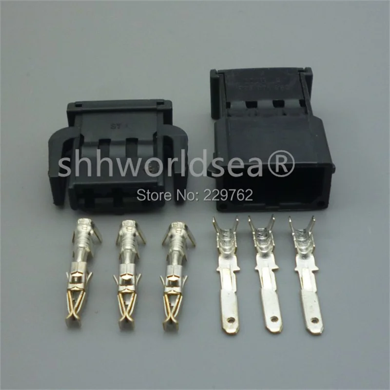 Shhworldsea 1Sets 3 Pin 893 971 993 893971993 893 971 633 F893971633 Female Male Auto Wire Harness Connector Plug For VW