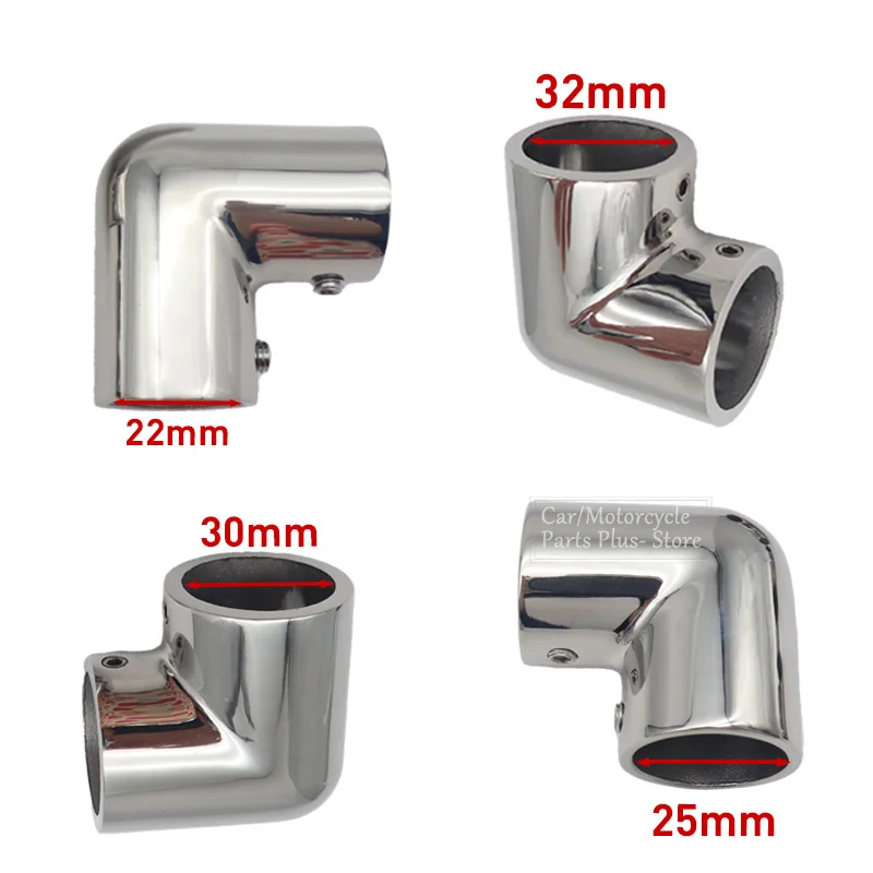 22/25/30/32mm Marine 316 Stainless Steel Pipe Connector 2-Way Boat Hand Rail Fitting Yacht Hand Pipe 90 Degree Elbow Heavy Dudy