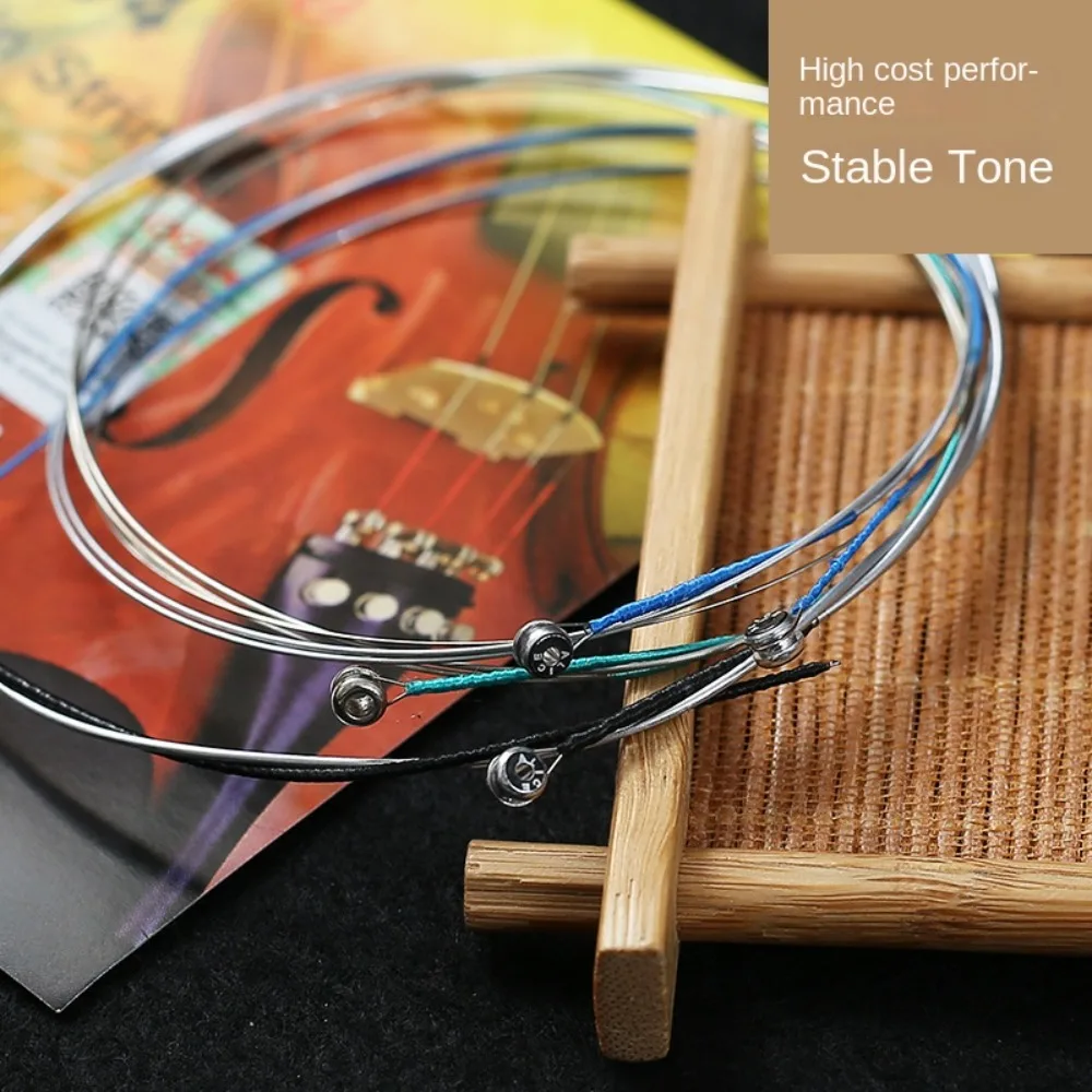 1 Set 4/4 3/4 1/2 1/4 1/8 A704 Violin Strings Steel-core Alloy Replacement Alice Strings Nickel String Winding Fiddle String