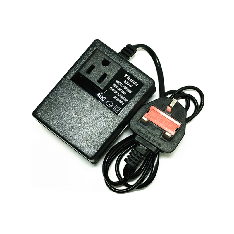 Transformer 220V To 110V Step Down Transformer Voltage Converter 200W Voltage Converter Travel Adapter UK Plug Inverter