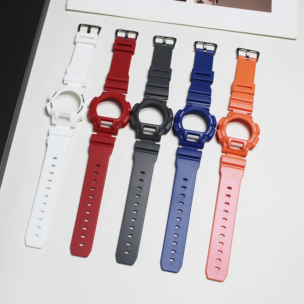 Strap and Bezel for DW-9052 / 9050 / 9051 / 004C / 9000 Watchband Waterproof Watch Band Straps and Cases Bezel