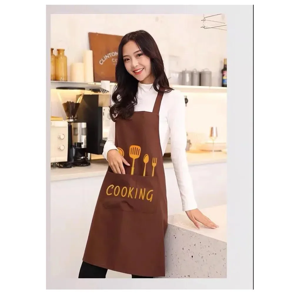 Kitchen Household Waterproof and Oil-proof Men and Women New Apron Korean Version Japanese Work Housework Apron Overalls