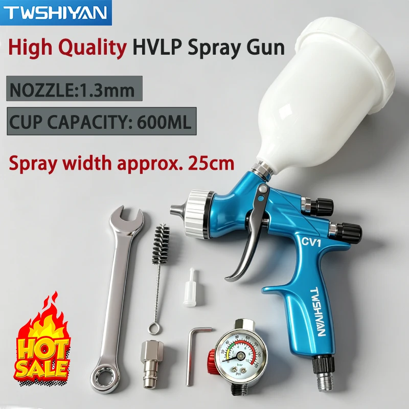 HVLP Professional Spray Gun 1.3mm Stainless Steel Nozzle Gravity Airbrush  For Car Painting Fine Atomization Pneumatic Tools