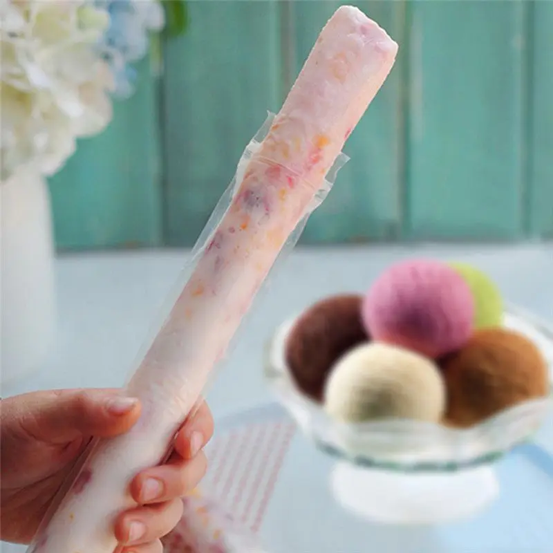 100 Pcs Disposable DIY Ice Popsicle Mold Cream Tools Mold Freezer Popsicle Molds Ice Pack Icecream Self-Styled Bag