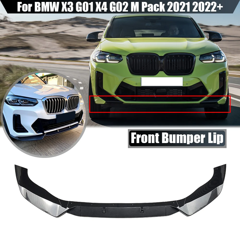 

3PCS Car Front Bumper Lip Body Kit Spoiler Diffuser Splitter Lip Protector Cover For BMW X3 G01 X4 G02 ix3 G08 M Pack 2021 2022+