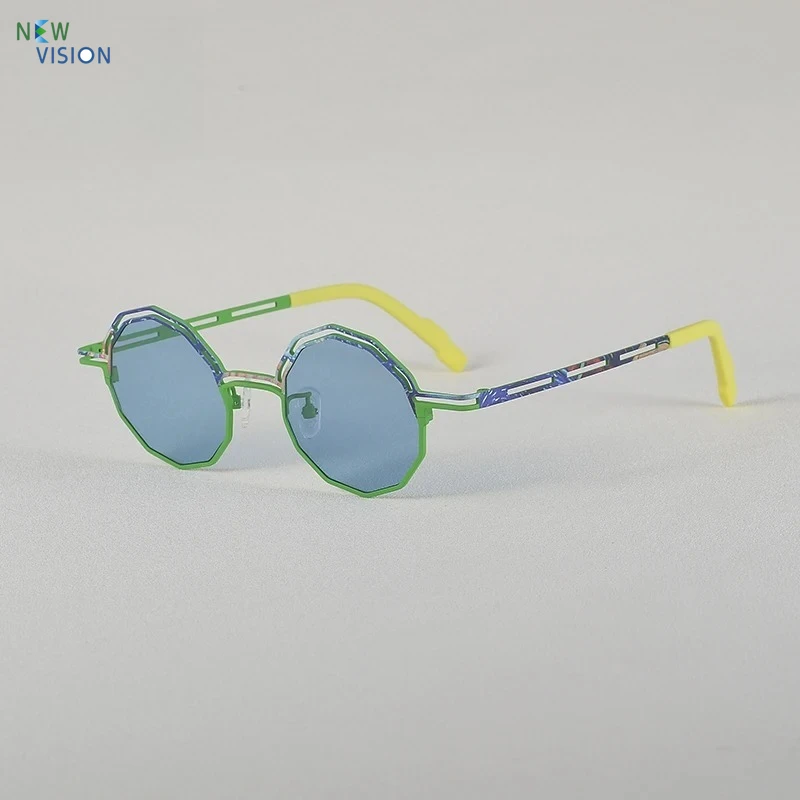 

Polygonal Sunglasses for Women Fashion Ultra Light Titanium Multi-color Outdoor Travel Men Driving UV400 Polarized Sun Glasses