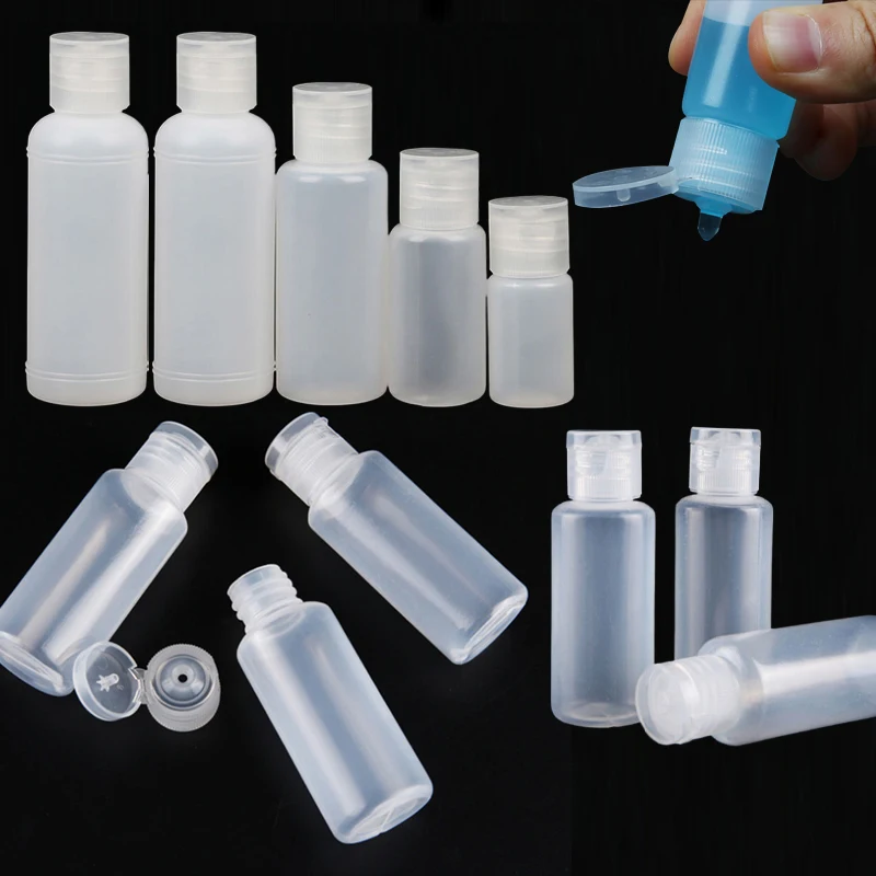 50 Pz 10-50 ml Bottiglia Vuota in Plastica PE da Spremere con Tappo di Vibrazione Bottiglia di Campione Contenitore di Liquido da Viaggio Portatile per Shampoo Balsamo