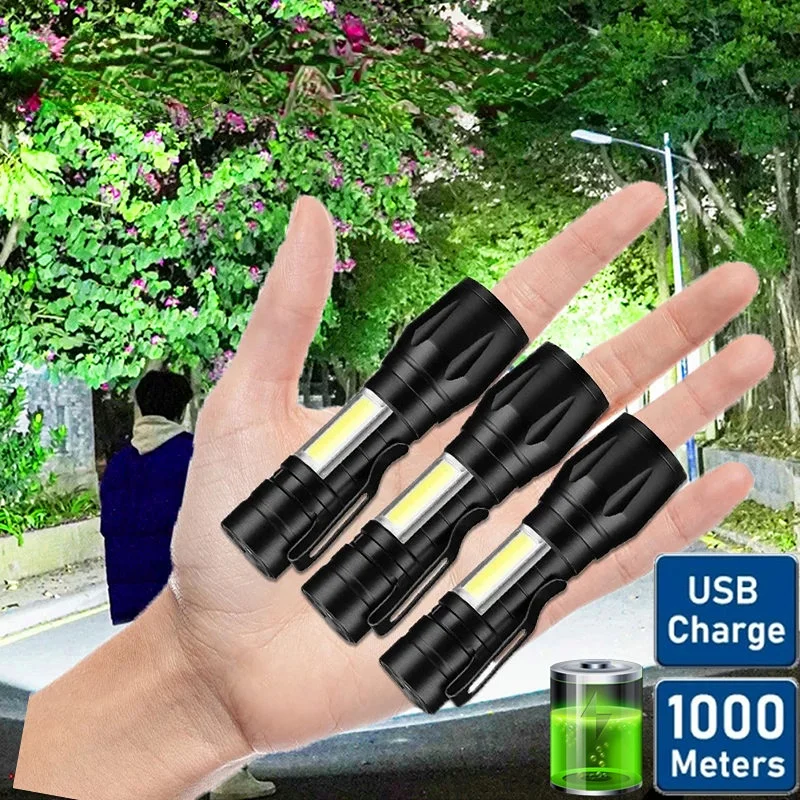 Built In Battery XP-G Q5 Zoom Focus metal Led Flashlight Torch Lamp Lantern 2000 Lumen AdjustableWaterproof Metal flashlight