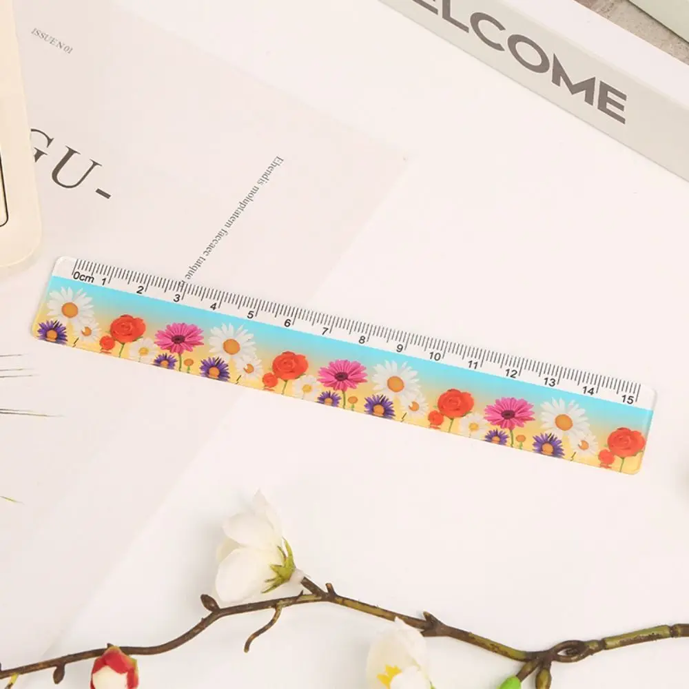 

Multu-Pattern 15cm Straight Ruler Transparent Dividing Math Drawing Ruler Drafting Multifunction DIY Drawing Tools Stationery