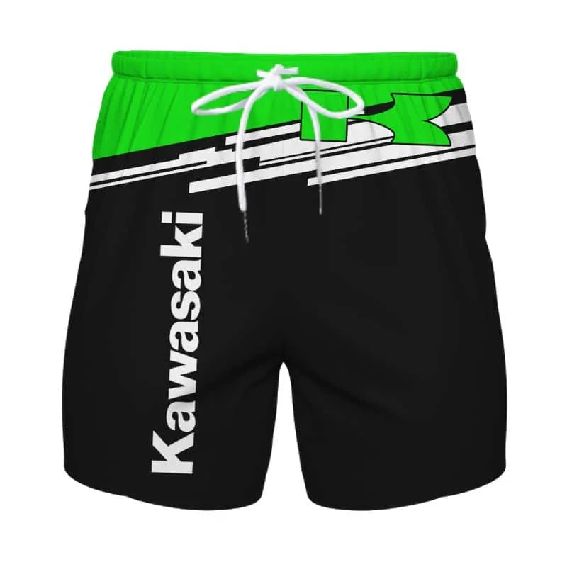 

Kawasaki Brand Motorcycle 3D Быстросохнущие, дышащие и крутые повседневные шорты. Мужские летние спортивные шорты Street Comfort