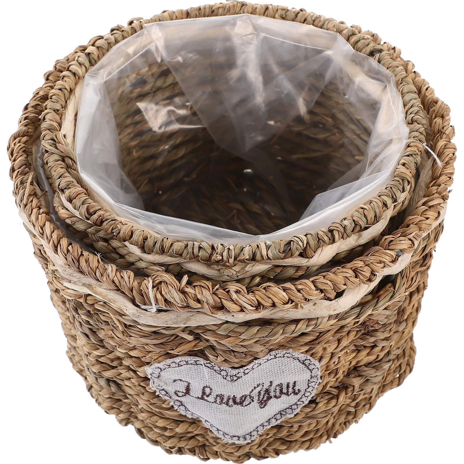 

2Pcs Woven Basket Rustic Plant Pot Holder Decorative Flower Basket Storage Organizer for Indoor Plants Home Decor